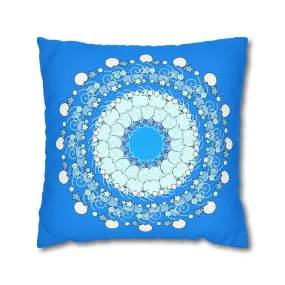 Handmade Mandala Design Kids' Pillowcase - Sky Blue Fine Art