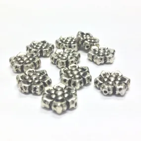 12MM Antique Silver Flower Bead. (72 pieces)