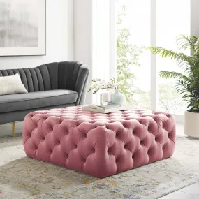 Amour Tufted Button Large Square Performance Velvet Ottoman by Modway