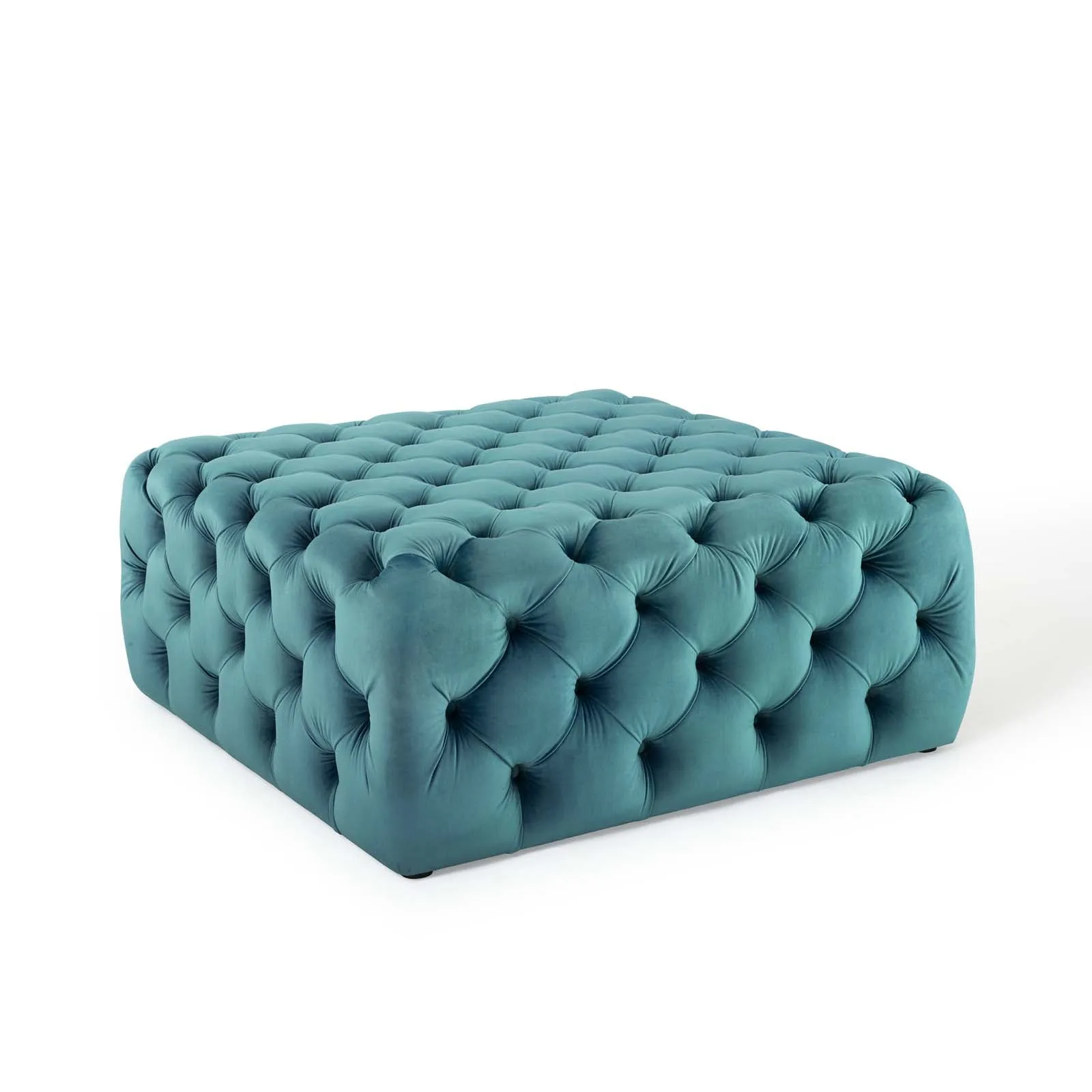 Amour Tufted Button Large Square Performance Velvet Ottoman by Modway