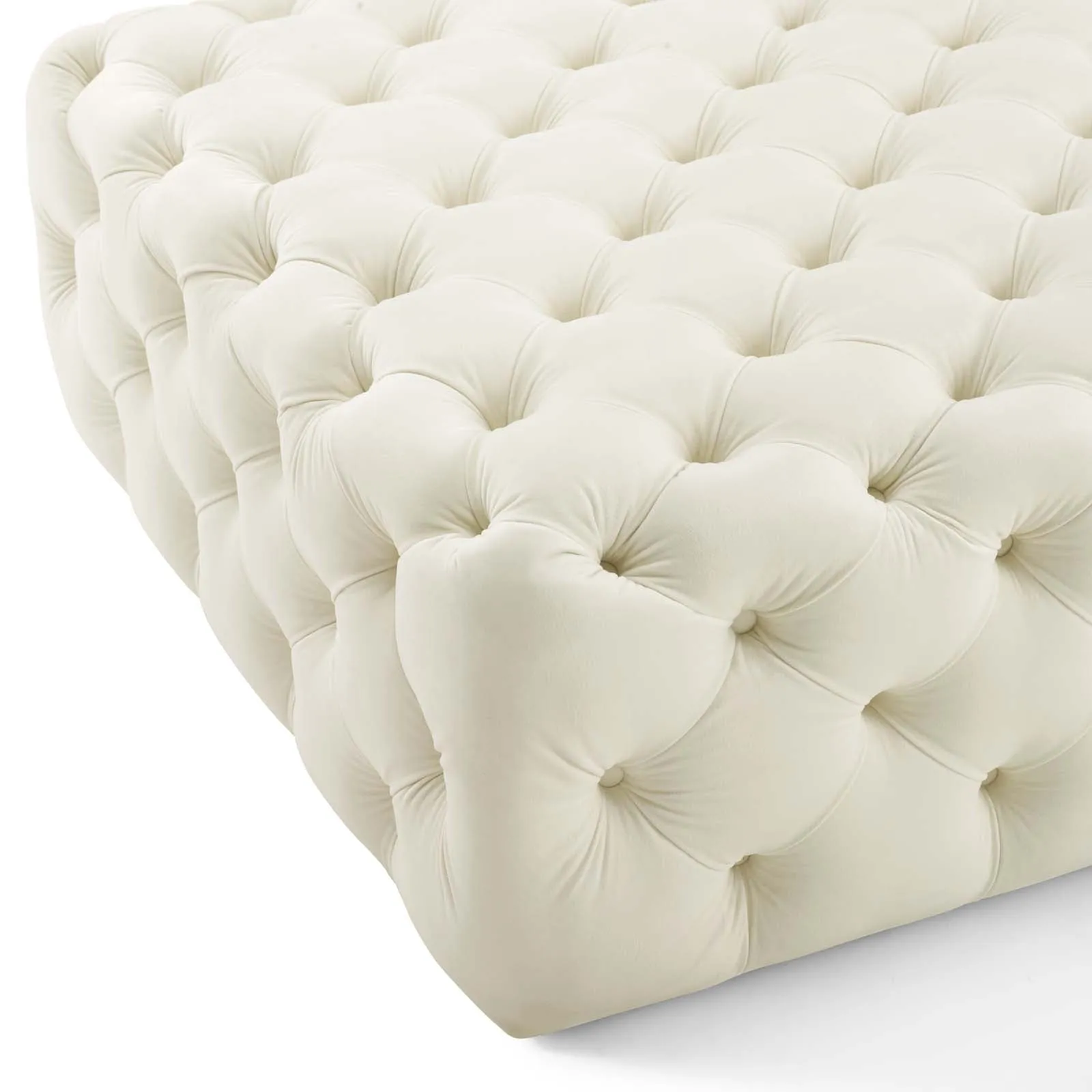 Amour Tufted Button Large Square Performance Velvet Ottoman by Modway