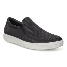 Ecco Women's Soft 7 Woven Slip-On - Black