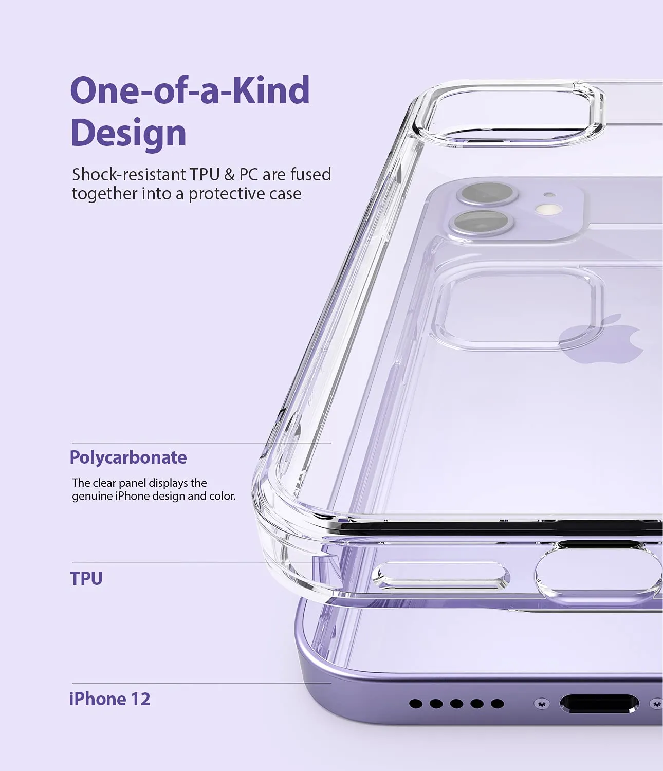 iPhone 12 / 12 Pro Back Cover Case | Fusion - Clear