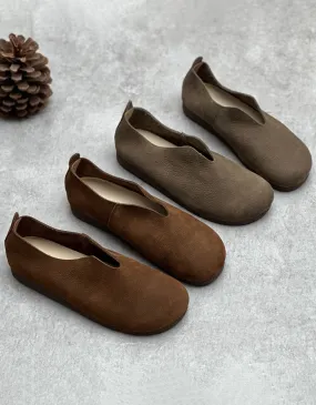 Soft Leather Handmade Retro Flat Shoes